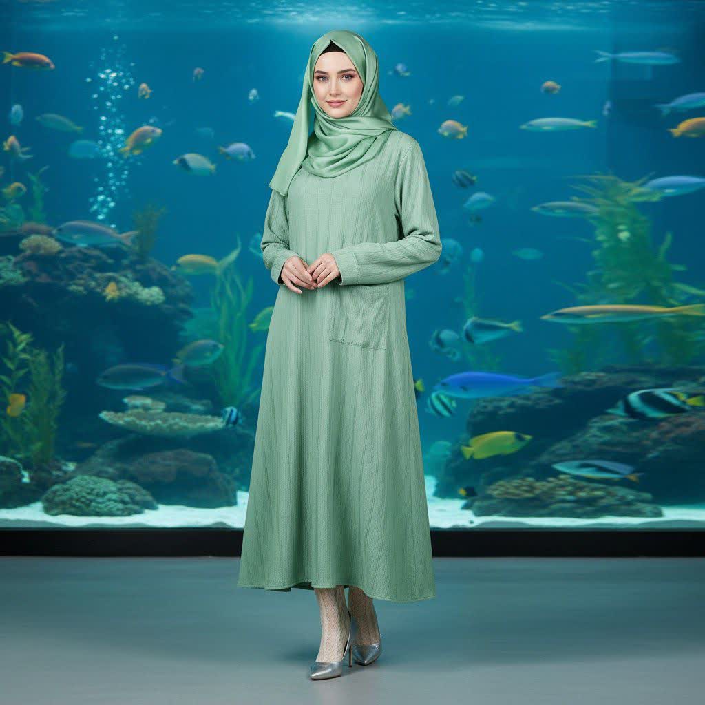 پیراهن یقه گرد زنانه مدل caf 201